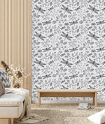 Botanical Wallpaper with Dragonflies