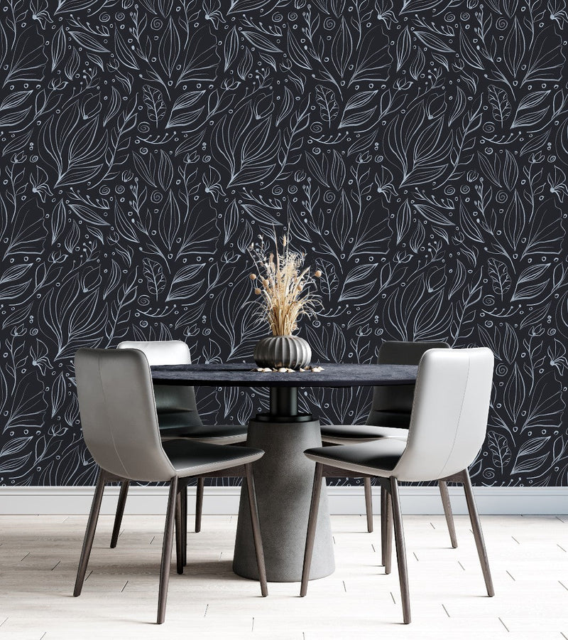 Leaves Contours Wallpaper
