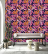 Dark Wallpaper with Pink Leaves