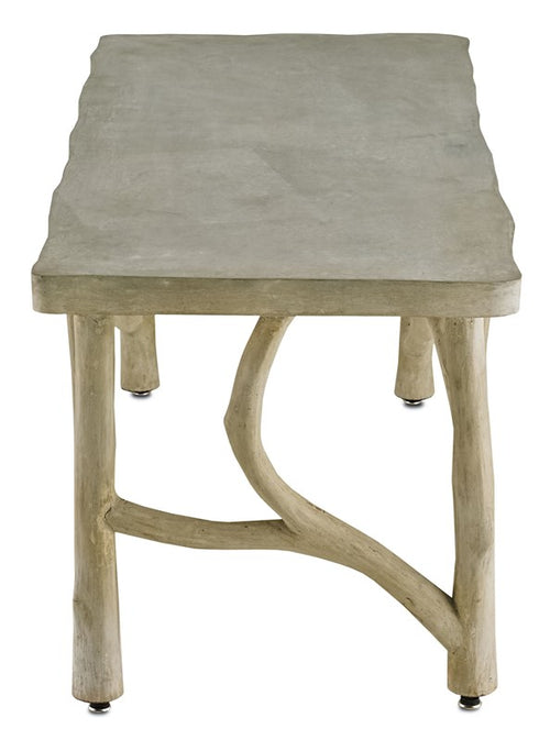 Currey and Company Faux Bois Concrete Creekside Table/Bench 2038