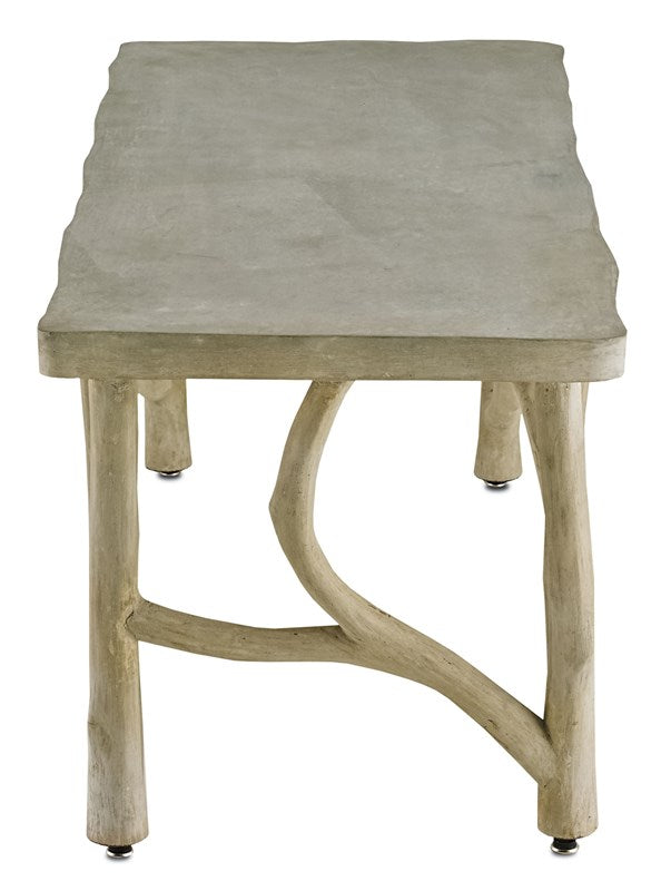 Currey and Company Faux Bois Concrete Creekside Table/Bench 2038