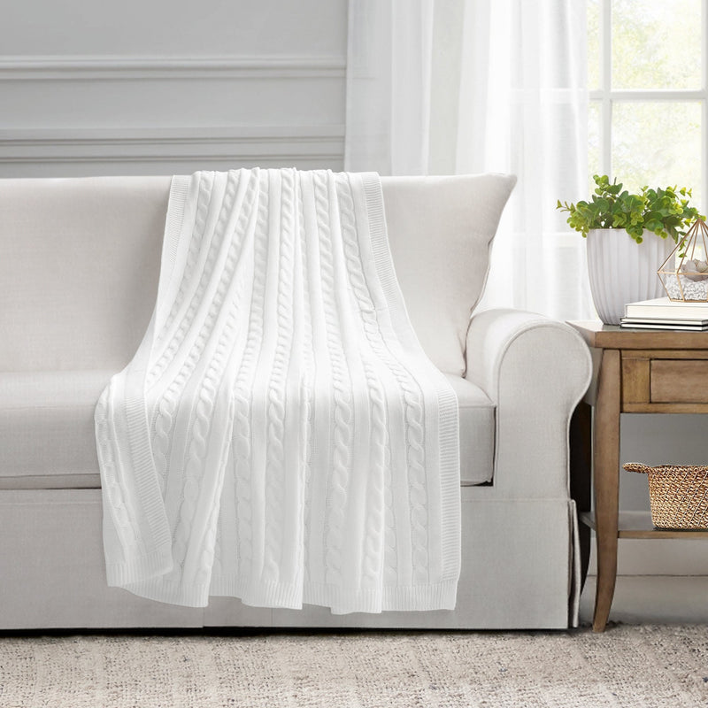 Cable Soft Knitted Throw