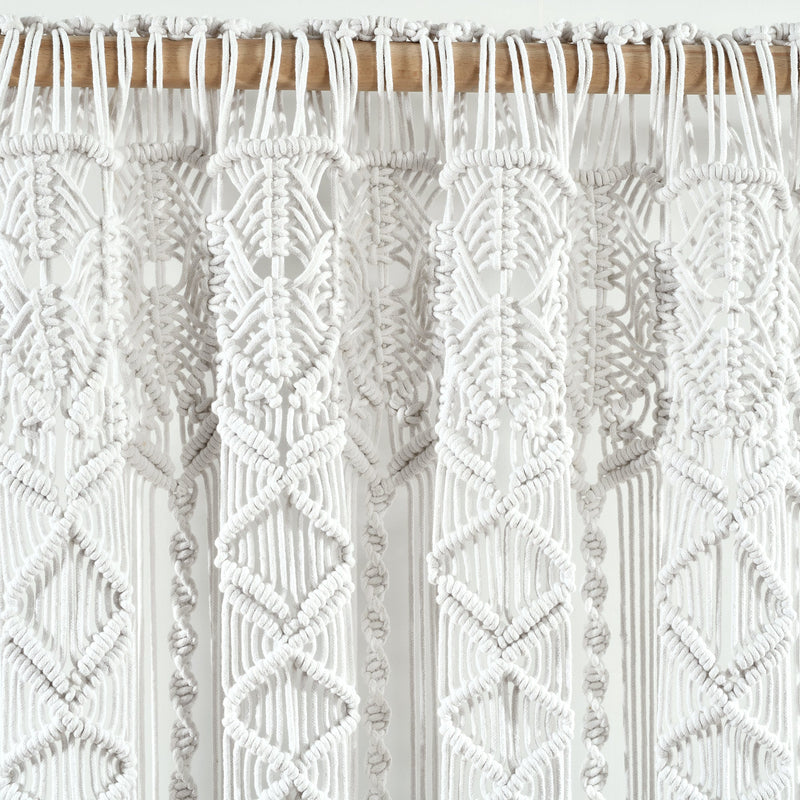 Boho Macrame Textured Cotton Window Curtain
