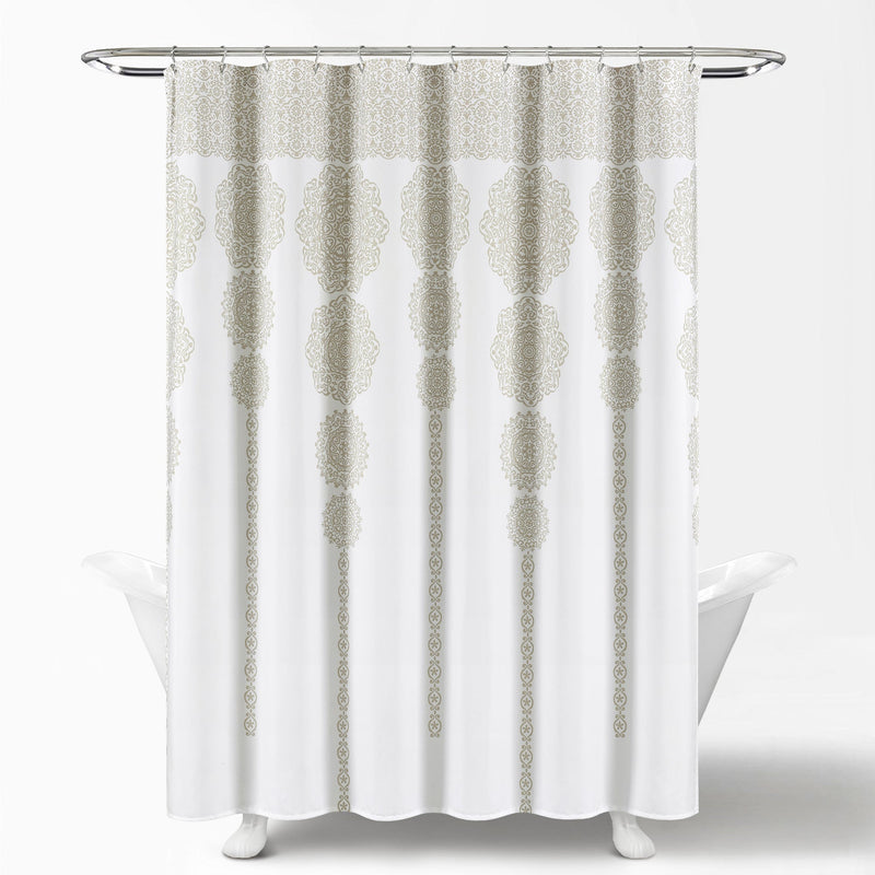 Stripe Medallion Shower Curtain