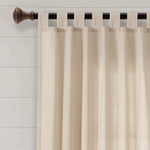 Farmhouse Faux Linen Tab Top Window Curtain Panel