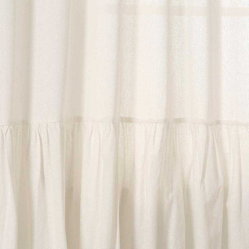 Farmhouse Faux Linen Tab Top Window Curtain Panel