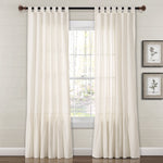 Farmhouse Faux Linen Tab Top Window Curtain Panel