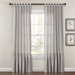 Farmhouse Faux Linen Tab Top Window Curtain Panel