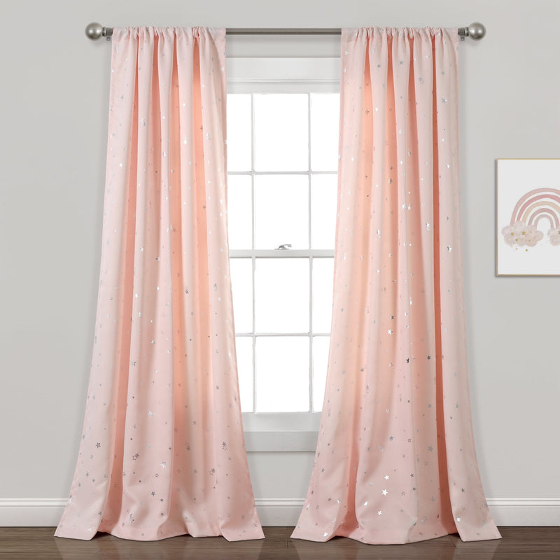 Star Light Filtering Window Curtain Panel Set