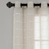 Farmhouse Textured Grommet Sheer Window Curtain Panel Set