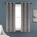 Prima Velvet Solid Grommet Light Filtering Window Curtain Panel Set