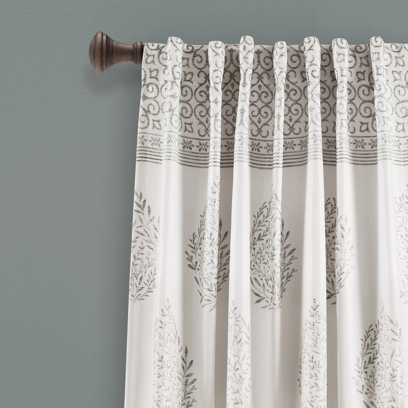 Teardrop Leaf Room Darkening Window Curtain Panel Set