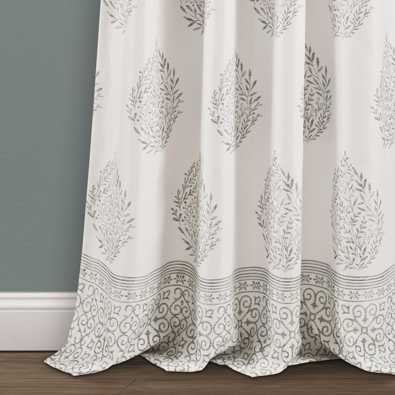 Teardrop Leaf Room Darkening Window Curtain Panel Set