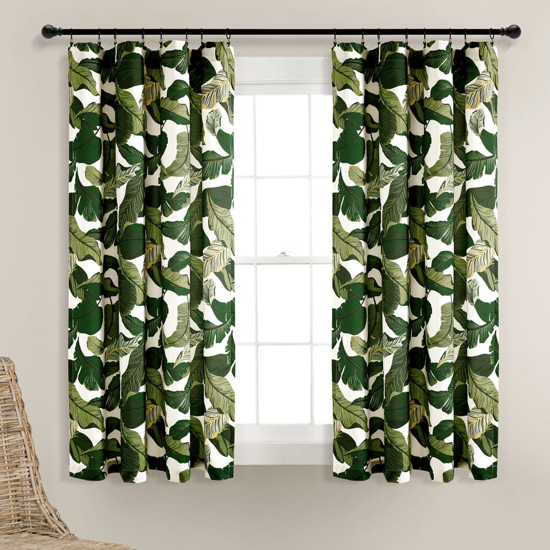 Tropical Paradise Window Curtain Panel Set