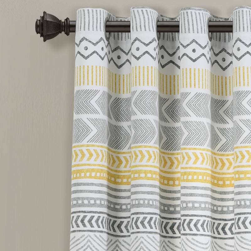 Hygge Geo Light Filtering Window Curtain Panel Set