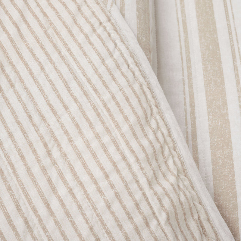 Farmhouse Stripe Reversible Cotton Quilt Set