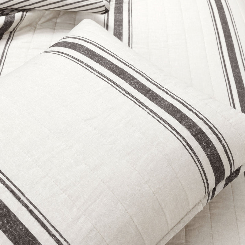 Farmhouse Stripe Reversible Cotton Quilt Set