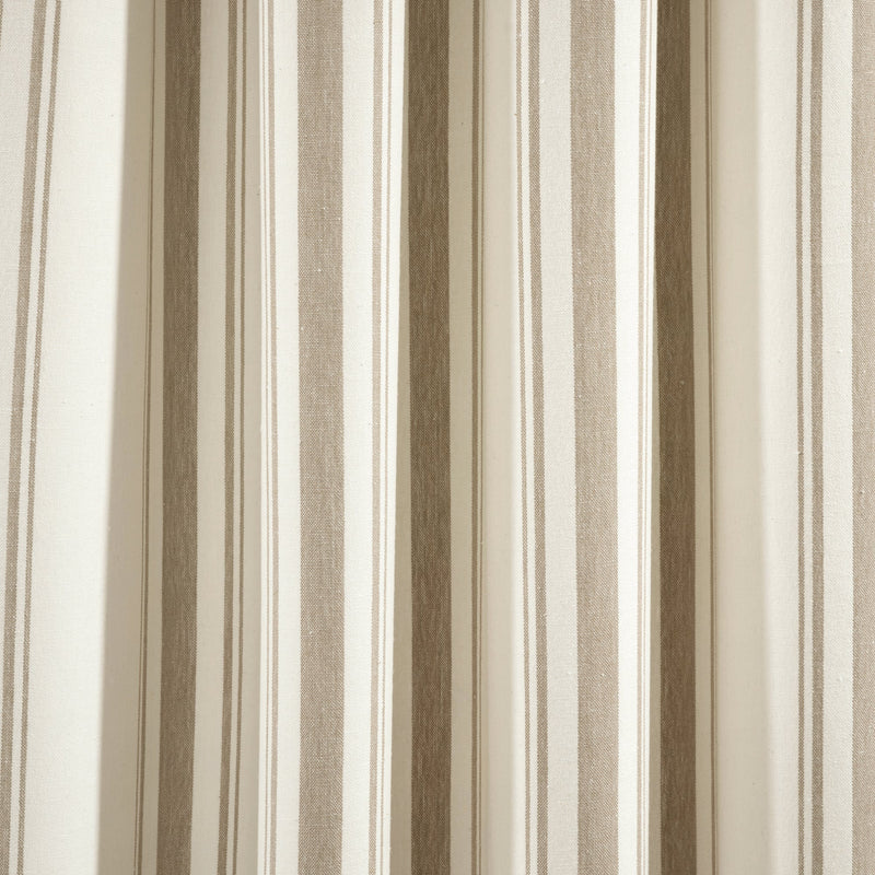 Farmhouse Stripe Yarn Dyed Recycled Cotton Window Curtain Panel Set