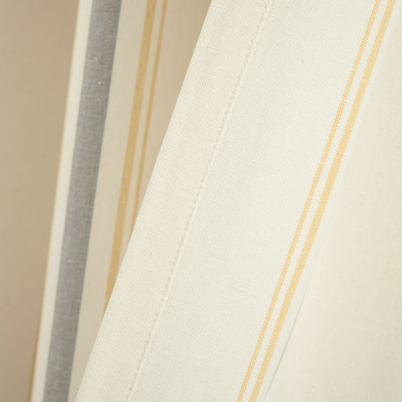 Farmhouse Stripe Yarn Dyed Recycled Cotton Window Curtain Panel Set