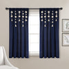 Boho Pom Pom Tassel Faux Linen Window Curtain Panel