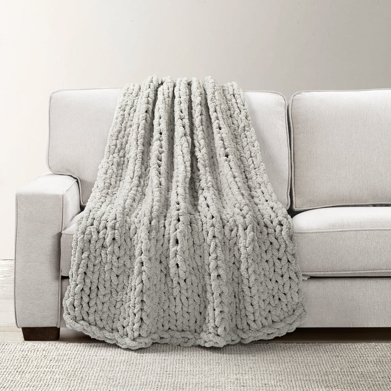 Hygge Ultra Soft Chenille Chunky Knit Throw