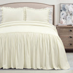Belgian Flax Linen Rich Cotton Blend Bedspread 3 Piece Set