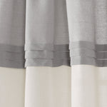 Farmhouse Faux Linen Colorblock Pleated Window Curtains