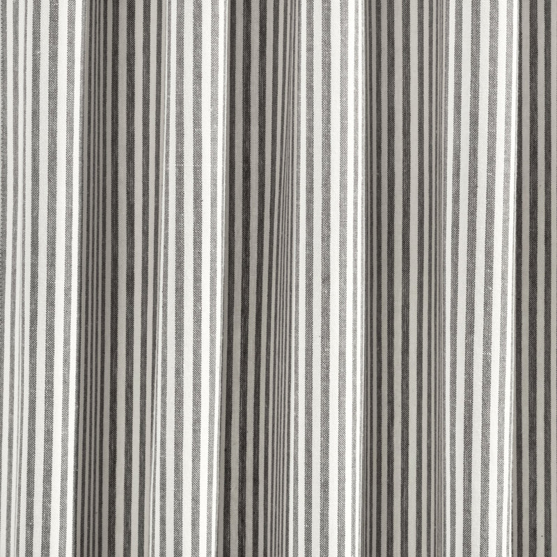 Farmhouse Vintage Stripe Recycled Cotton Window Curtain Panel Set