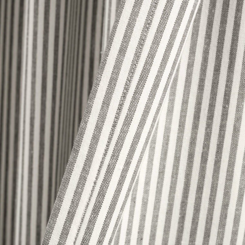 Farmhouse Vintage Stripe Recycled Cotton Window Curtain Panel Set
