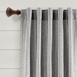 Farmhouse Vintage Stripe Recycled Cotton Window Curtain Panel Set