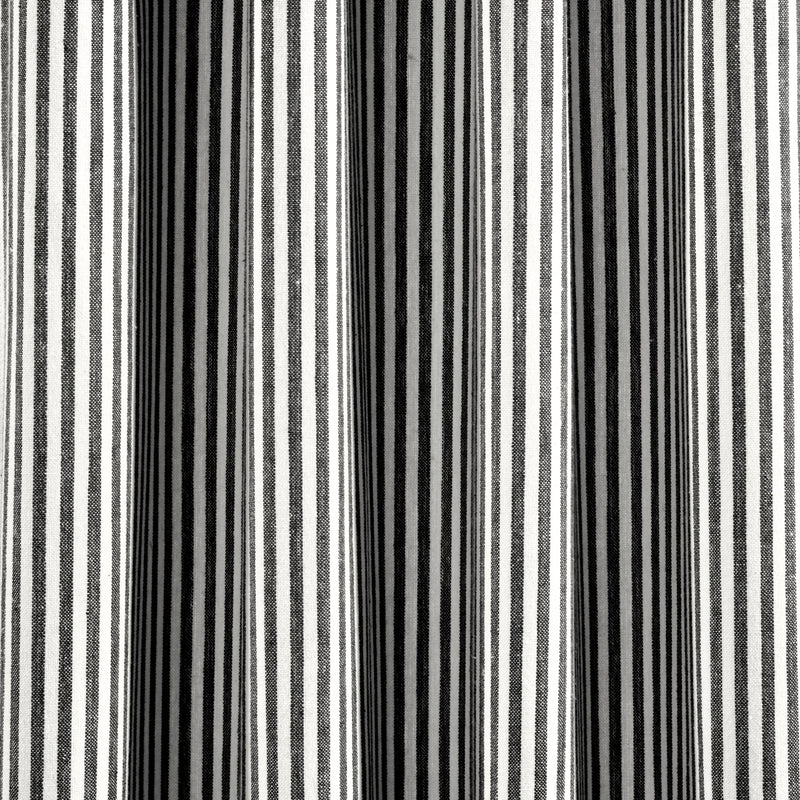 Farmhouse Vintage Stripe Recycled Cotton Window Curtain Panel Set