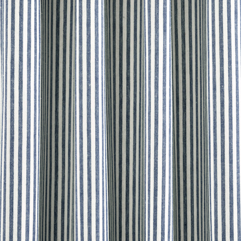 Farmhouse Vintage Stripe Recycled Cotton Window Curtain Panel Set