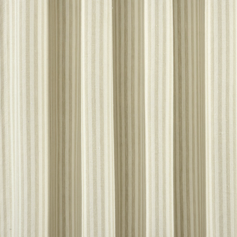 Farmhouse Vintage Stripe Recycled Cotton Window Curtain Panel Set