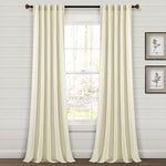Farmhouse Vintage Stripe Recycled Cotton Window Curtain Panel Set