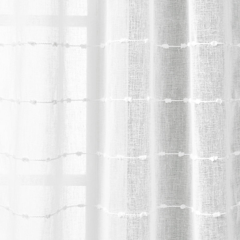 Farmhouse Textured Grommet Sheer Indoor/Outdoor Window Curtain