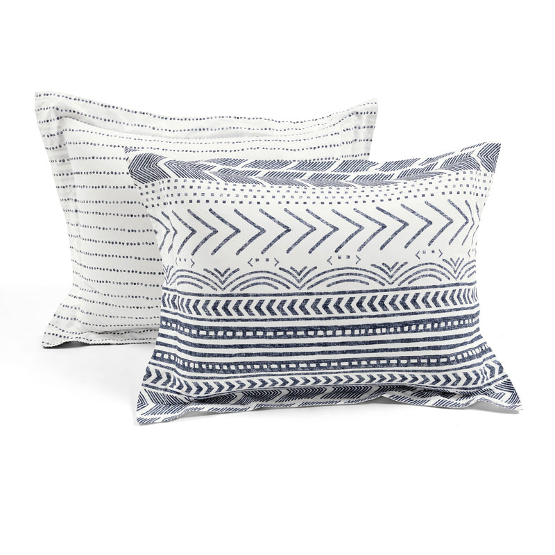 Hygge Geo Reversible Cotton Duvet Cover 3 Piece Set