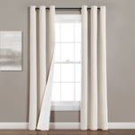 Insulated Grommet Blackout Faux Linen Window Curtain Panel