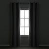 Insulated Grommet Blackout Faux Linen Window Curtain Panel