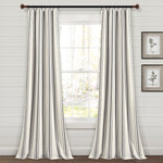 Farmhouse Stripe Yarn Dyed Recycled Cotton Window Curtain Panel Set