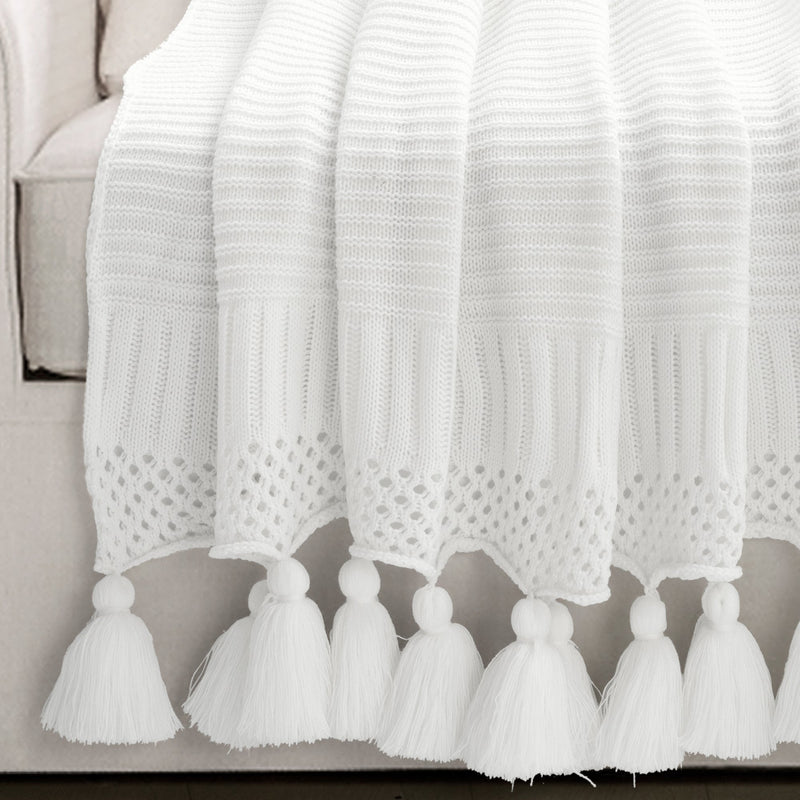 Knitted hotsell tassel throw