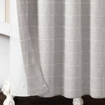 Farmhouse Textured Sheer With Peva Lining Shower Curtain Set