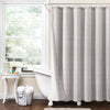 Farmhouse Textured Sheer With Peva Lining Shower Curtain Set