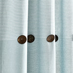 Farmhouse Button Stripe Yarn Dyed Woven Cotton Window Curtain Panel Set