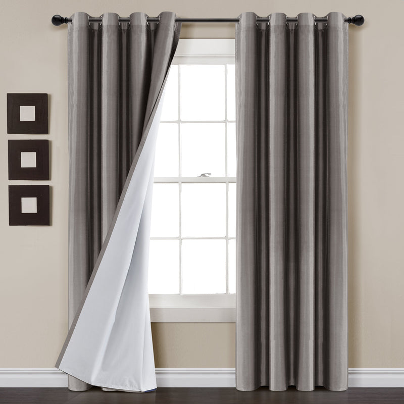 Faux Silk 100% Blackout Window Curtain Panel