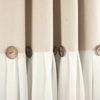 Linen Button Lined 100% Blackout Window Curtain Panel