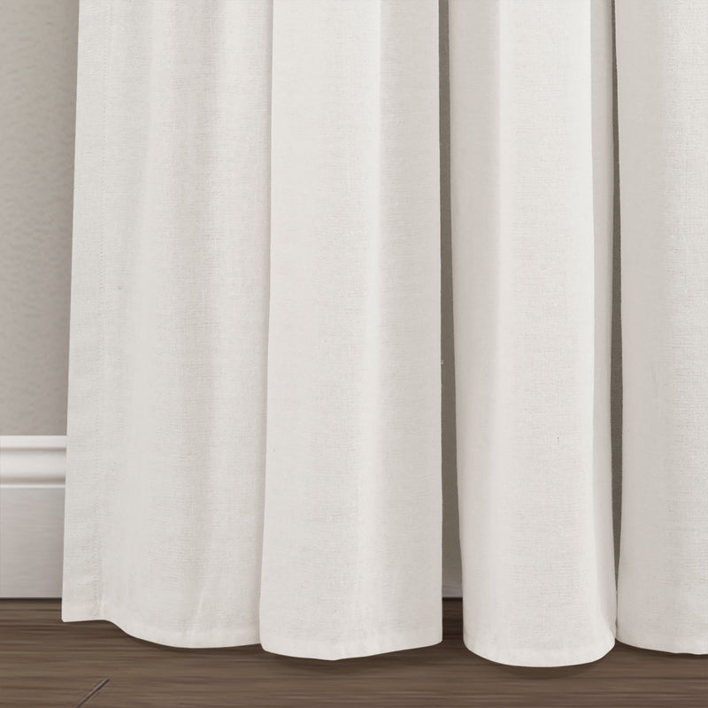 Linen Button Lined 100% Blackout Window Curtain Panel