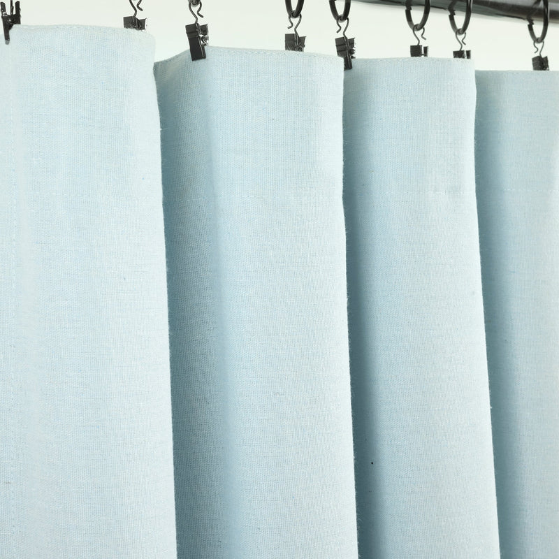 Linen Button Lined 100% Blackout Window Curtain Panel