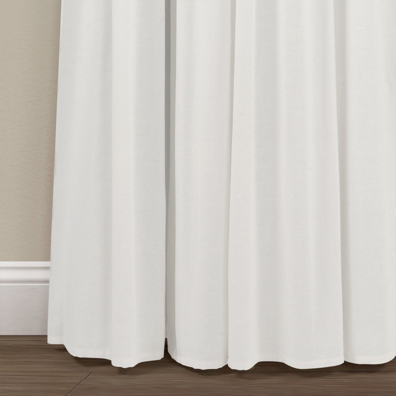 Linen Button Lined 100% Blackout Window Curtain Panel