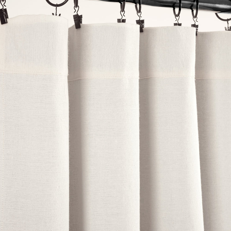 Linen Button Lined 100% Blackout Window Curtain Panel