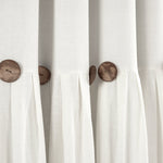 Linen Button Lined 100% Blackout Window Curtain Panel